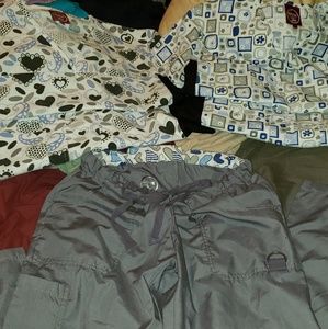 Scrub pants w/ 2 tops